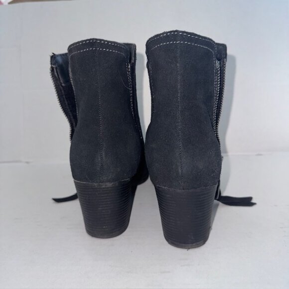 Skechers Women's Taxi Single Lady Boot Size 8.5 Black leather Block Heel Shoe - Picture 7 of 10